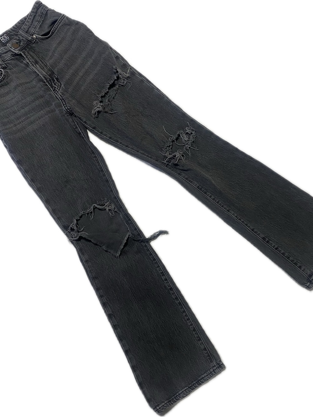 Urban Outfitters BDG Black Distressed Flare Wide-Leg Jeans